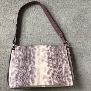 Brahmin Flap Snakeskin Leather Large Shoulder Bag